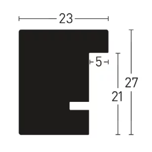 Holzleiste XL 23 nach Maß Eiche Natur | Normalglas (2 mm)