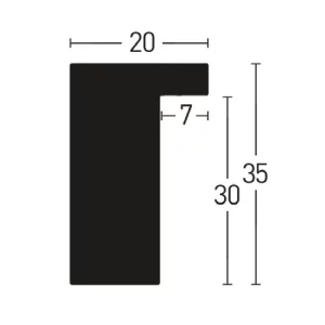 Holzleiste Loft Color 20 nach Maß Weiß | Normalglas (2 mm)