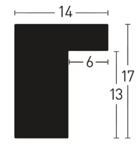 Holzleiste Loft 14 nach Maß Schwarz | Normalglas (2 mm)