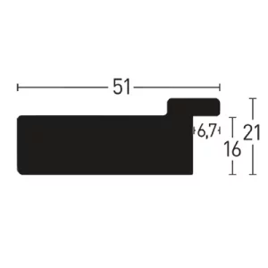 Holzleiste Metropolitan 51 21x29,7 cm (A4) | AntikSchwarz | Normalglas (2 mm)