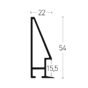 Aluminiumleiste Profil 56 nach Maß Silber matt | Normalglas (2 mm)