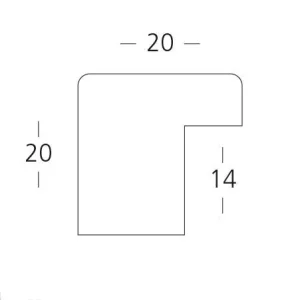 Holzleiste Matrix B&W 20x20 nach Maß Schwarz glanz | Normalglas (2 mm)
