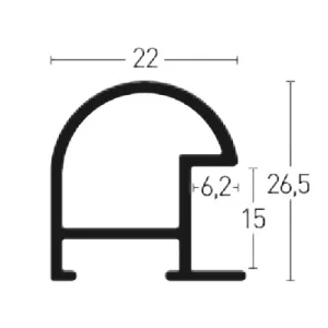 Aluminiumleiste Profil 75 nach Maß Gold | Normalglas (2 mm)