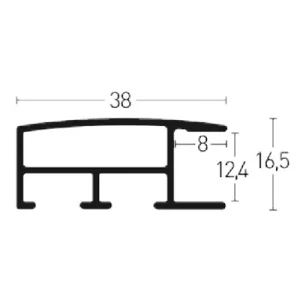 Aluminiumleiste Profil 82 nach Maß Silber matt | Normalglas (2 mm)