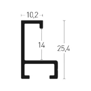 Aluminiumleiste Profil 93 nach Maß Silber matt | Normalglas (2 mm)
