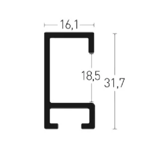 Aluminiumleiste Profil 94 nach Maß Silber matt | Normalglas (2 mm)