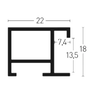Aluminiumleiste Profil 97 nach Maß Florentiner Silber | Normalglas (2 mm)