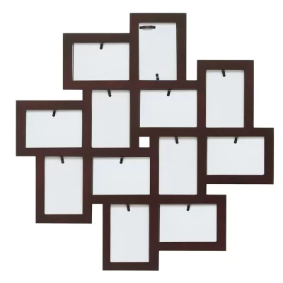 Ramka na zdjęcia kolaż Yasmine na 12 zdjęć 10x15 cm | brązowy | szkło standardowe (2 mm)
