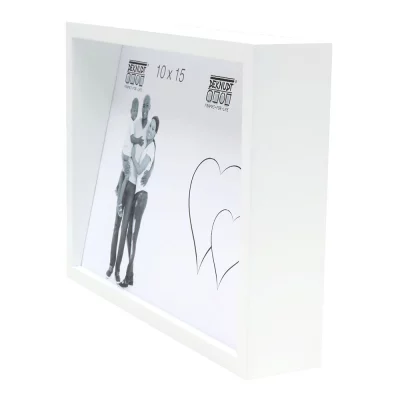 Ramka na 2 zdjęcia z ukośną ścianą tylną 10x15 cm | biały | szkło standardowe (2 mm)