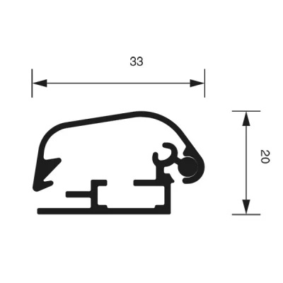 Kliklijst, 32 mm met diefstalzekering 59,4x84,1 cm (A1) | hoeken in verstek | kunstglas, gematteerd (1 mm)