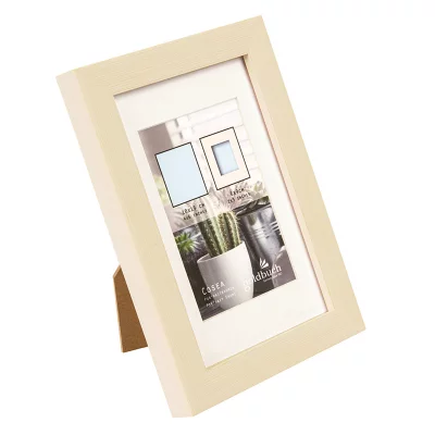 Kunststofframme Cosea med passepartout 10x15 cm (6x9 cm) | Beige | Normalglass (2 mm)