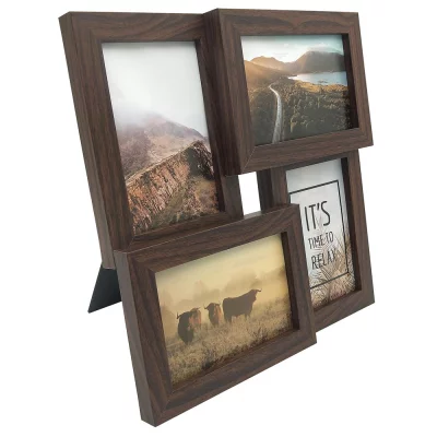 Collage fotokader Pure Barry (MDF) 4x10x15 cm | donkerbruin | normaal glas (2 mm)