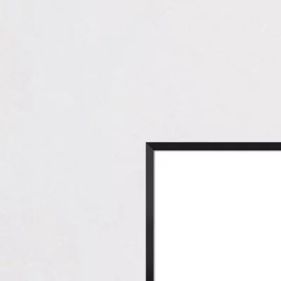 1,5 mm passe-partout – wit met gekleurde kern met uitsnede op maat 20x20 cm | White-Black