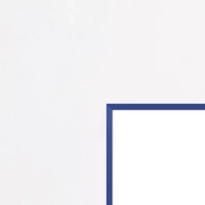 1,5 mm passe-partout – wit met gekleurde kern met uitsnede op maat 20x20 cm | White-Dark Blue