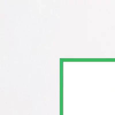 1,5 mm passe-partout – wit met gekleurde kern met uitsnede op maat 20x20 cm | White-Green
