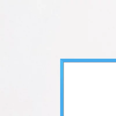 1,5 mm passe-partout – wit met gekleurde kern met uitsnede op maat 20x20 cm | White-Light Blue