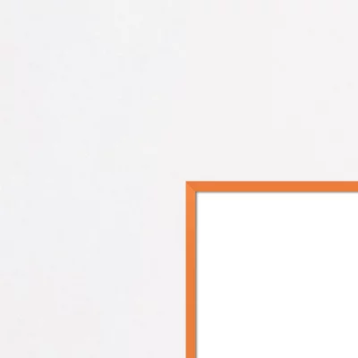 1,5 mm passe-partout – wit met gekleurde kern met uitsnede op maat 20x20 cm | White-Orange