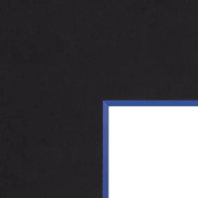 1,5 mm passe-partout – zwart met gekleurde kern met uitsnede op maat 20x20 cm | Black-Dark Blue