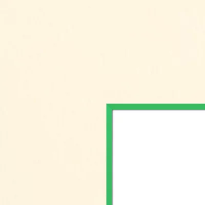1,5 mm passe-partout – crème met gekleurde kern met uitsnede op maat 20x20 cm | Cream-Green