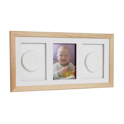Thumbnail von Baby Abdruck-Set mit Gips f&uuml;r 2 Abdr&uuml;cke und Galerie-Bilderrahmen - Bildgr&ouml;&szlig;e 10x15 cm natur Bild 2