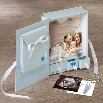 Baby Herinneringendoos Baby Animals 29x34 cm | blauw