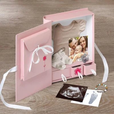 Baby Herinneringendoos Baby Animals 29x34 cm | roze