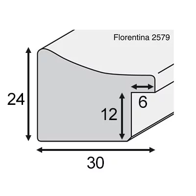 Holz Bilderrahmen Florentina 3,0 24x30 cm | Crema | Normalglas (2 mm)