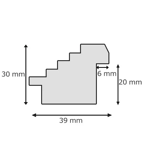 Cadre en bois La Scala - 3,9 - sur mesure or | verre standard (2 mm)