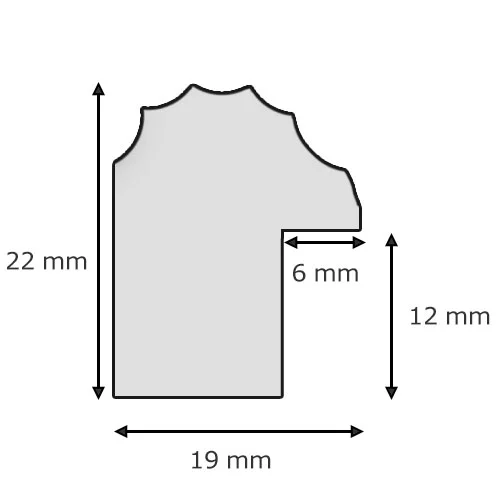 Cadre en bois Veneto - sur mesure Creme-Gold | verre standard (2 mm)