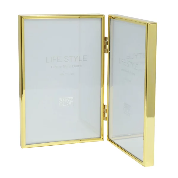 Cadre double Catherine 10x15 cm | or | verre standard (2 mm)