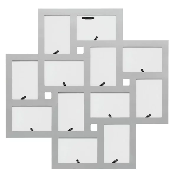 Cadre pêle-mêle Yasmine pour 12 photos 10x15 cm | argent | verre standard (2 mm)