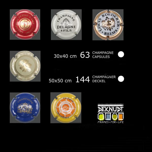 Cadre pour capsules de champagne 30x40 cm | noir