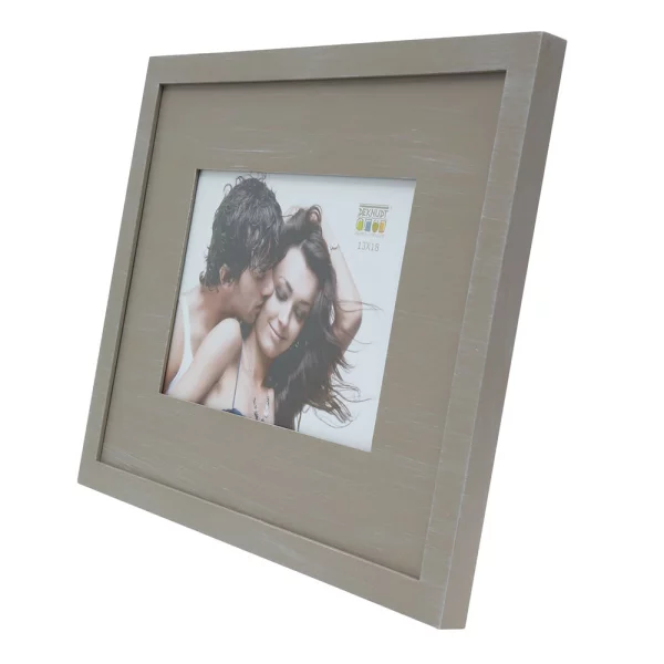 Cadre en bois Ramillies avec marie-louise 13x18 cm | beige | verre standard (2 mm)