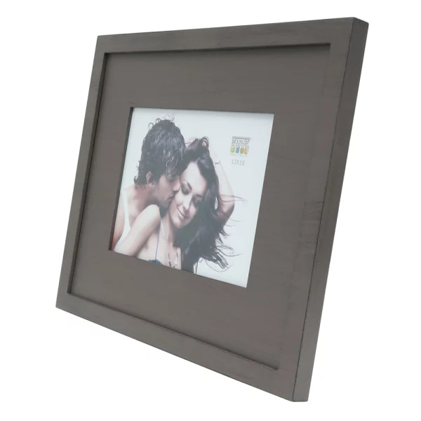Cadre en bois Ramillies avec marie-louise 13x18 cm | taupe | verre standard (2 mm)