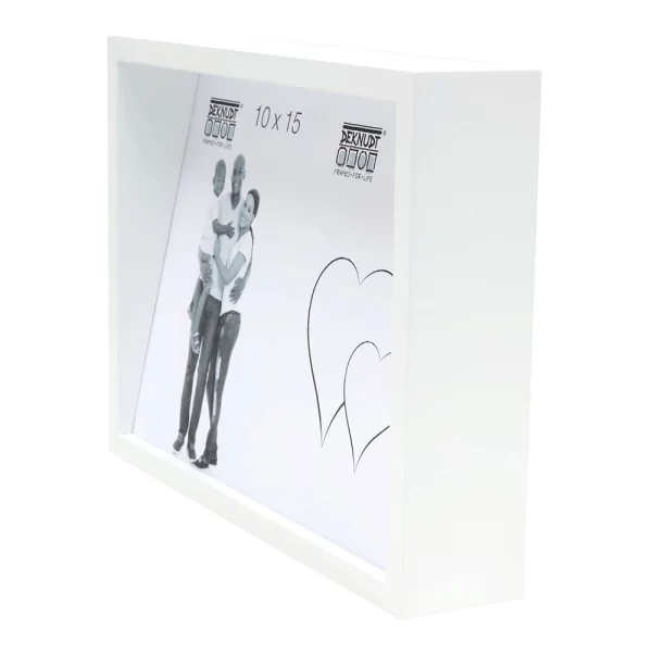 Fotorahmen mit schräger Rückwand für 2 Bilder 10x15 cm | Weiß | Normalglas (2 mm)