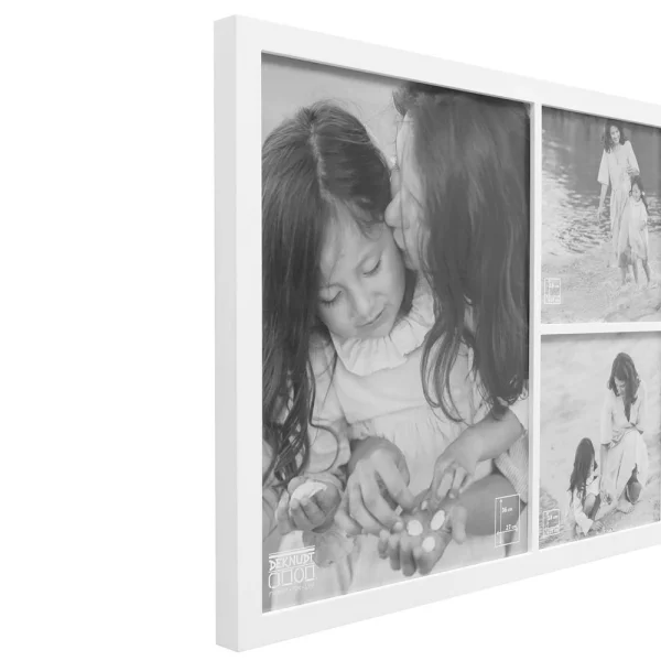 Cadre multi photos design pour 3 photos au look moderne 2x18x18 cm, 27x36 cm | blanc | verre standard (2 mm)