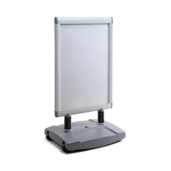 Windtalker Excel avec embase 59,4x84,1 cm (A1) | argent gris | verre synthétique mat (1 mm)