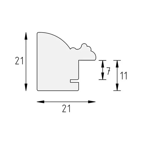 Holz-Bilderrahmen Profil 48 Maßanfertigung silber | Normalglas (2 mm)