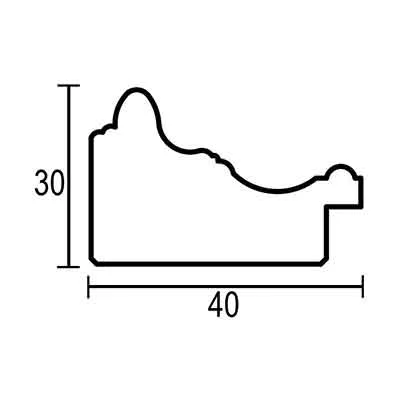 Barock-Bilderrahmen Profil 56 Maßanfertigung weiß | Normalglas (2 mm)