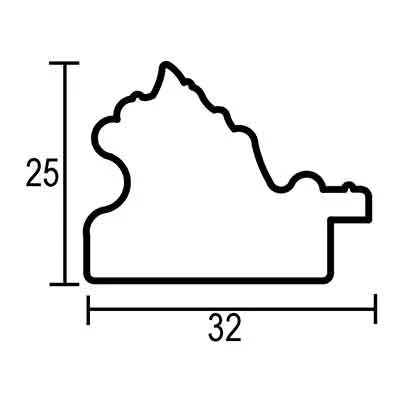 Barock-Bilderrahmen Profil 63 Maßanfertigung braun | Normalglas (2 mm)