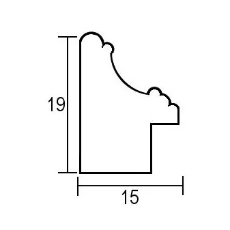 Holz-Bilderrahmen Profil 66 Maßanfertigung Schwarz-Gold | Normalglas (2 mm)