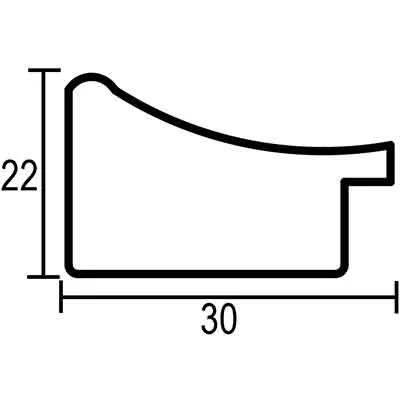 Barock-Bilderrahmen Profil 68 59,4x84,1 cm (A1) | schwarz | Normalglas (2 mm)
