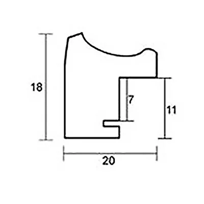 Holz-Bilderrahmen Profil 2070 Maßanfertigung silber | Normalglas (2 mm)