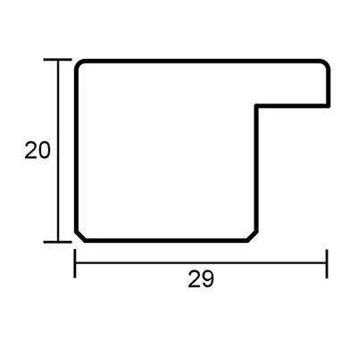 Holz-Bilderrahmen Profil 2310 Maßanfertigung Schwarz | Normalglas (2 mm)
