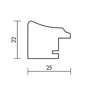 Holz-Bilderrahmen Profil 41 Maßanfertigung silber | Normalglas (2 mm)