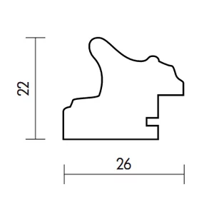 Holz-Bilderrahmen Profil 44 Maßanfertigung silber | Normalglas (2 mm)