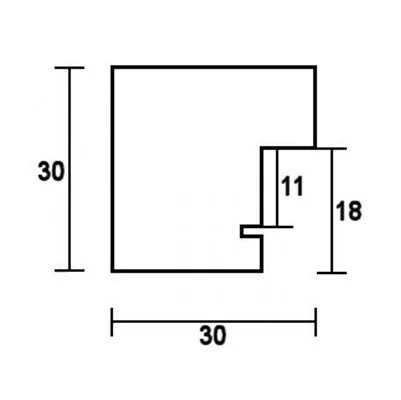 Holz-Bilderrahmen Profil 52 Maßanfertigung wenge | Antireflexglas mattiert (2 mm)