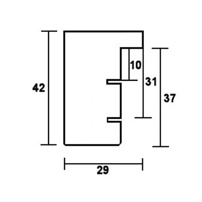 Holz-Bilderrahmen Profil 55 59,4x84,1 cm (A1) | schwarz | Normalglas (2 mm)