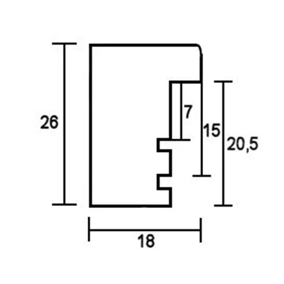 Holz-Bilderrahmen Profil 58 Maßanfertigung silber | Normalglas (2 mm)