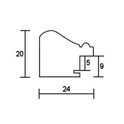 Barock-Bilderrahmen Profil 85 Maßanfertigung silber | Normalglas (2 mm)